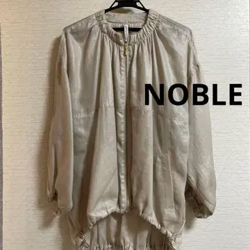 NOBLE 노블 린넨 라이크 시어 개더 블루종