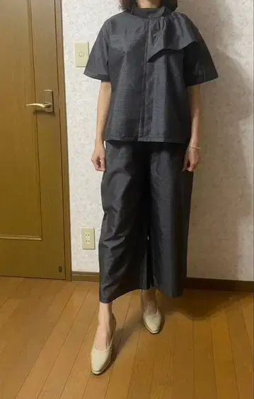 기모노 리메이크 셋업 오시마 명주 모델 158cm 45kg M 사이즈