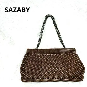 새상품급 SAZABY 사자비 메탈릭 체인 원 숄더백