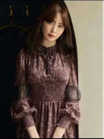 herlipto Winter Floral Long-sleeve Dress