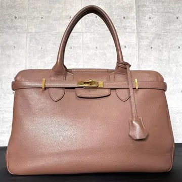 [양품] MORABITO DIVA 가죽 모카 브라운 핸드백 정가 40만