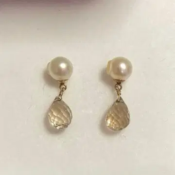 agate 아가트 귀걸이 참 귀걸이 캐치 펄&레몬 쿼츠