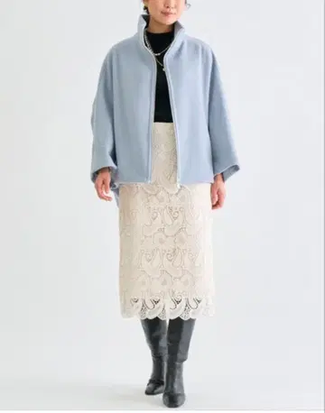 완판템 ANAYI 아나이 라무 울 케이프 코트 집업 S