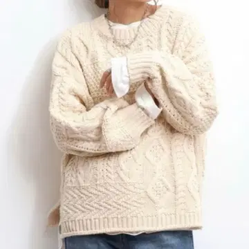 Ungrid 언그리드 패치워크 케이블 니트