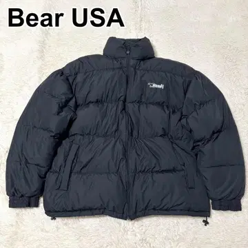 Bear USA 베어 다운 자켓 눕시 블랙 로고 자수 큰 사이즈 5L
