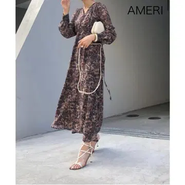 AMERI 꽃무늬 긴팔 원피스 셔츠 원피스 아메리 빈티지 플레어