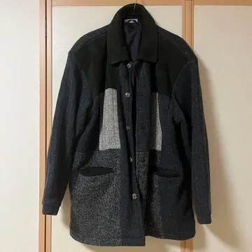 빈티지 유니크 자켓 니트 가죽 사용 레트로