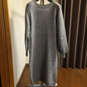 그레이 니트 롱 원피스 긴팔