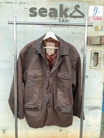 N&B CO. 다크 브라운 가죽 자켓