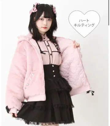 레이스 후드 퍼 블루종 지뢰계 양산형 아우터