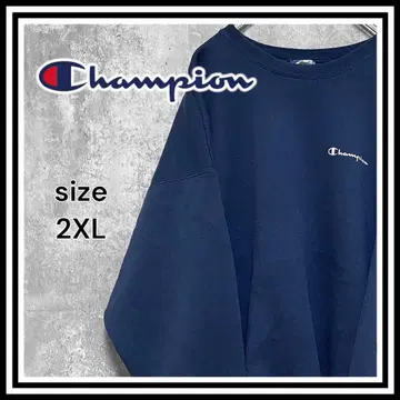 [챔피온] 원포인트 로고 자수 네이비 오버 사이즈 맨투맨 2XL