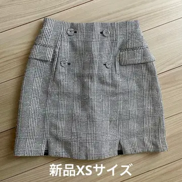 새상품 리랜드트루 자켓 디테일 미니 스코트 그레이 체크