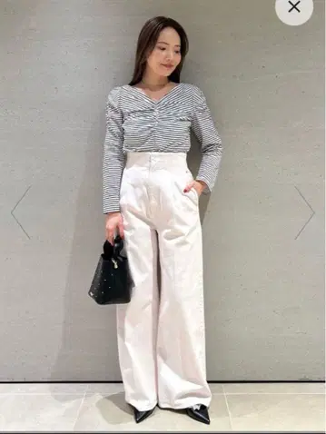 셀포드 V넥 개더 상의 36