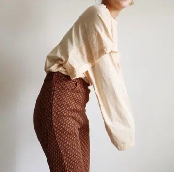 aere 자카드 벨보텀 팬츠