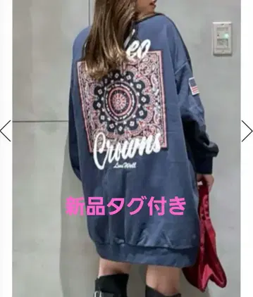 반다나 패치 맨투맨 원피스 택 포함 새상품