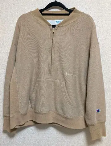 Champion 베이지 집업 맨투맨 M