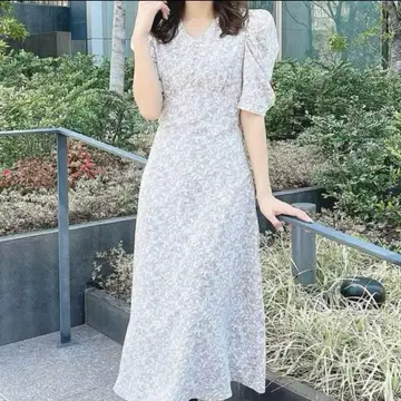 AnMILLE 안미르 백 레이스업 플라워 OP 핑크 원피스