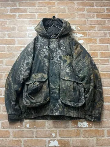 90s 리얼트리 아우터 밀리터리 카모플라쥬 y2k 후드티 퀼팅