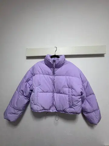 라벤더 크롭 다운 자켓