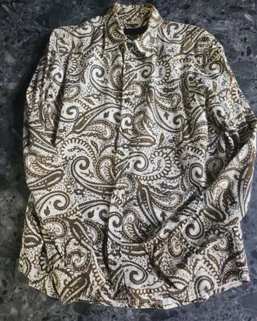 남성용 페이즐리 패턴 셔츠 블라우스
