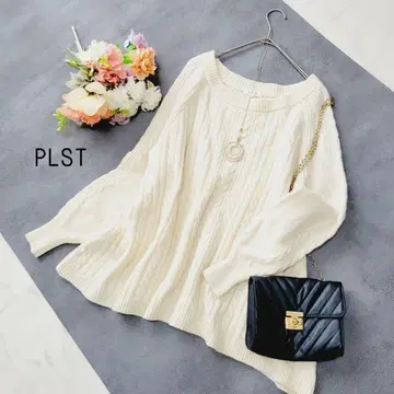 PLST 울 혼방 케이블 니트 풀오버