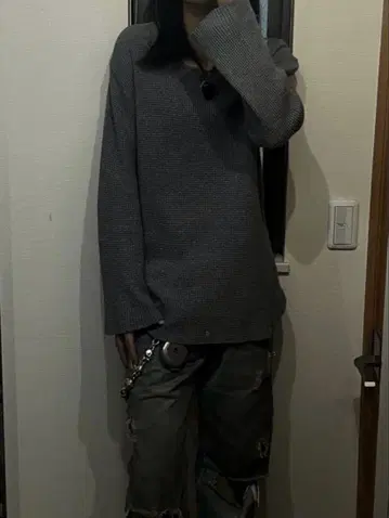 (격조) 와플 롱 T 서멀 그런지