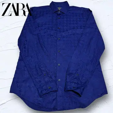ZARA MAN 슬림핏 셔츠 긴팔 블루 파랑
