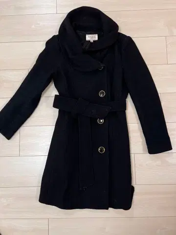 블랙 롱 코트 M 사이즈 벨트 포함