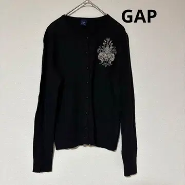 새상품급 GAP 블랙 가디건 비즈 장식 코튼 캐시미어 클리닝 완료