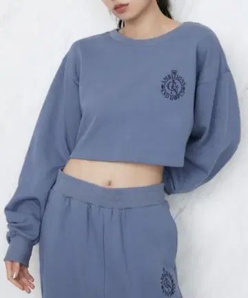 CALNAMUR 자수 숏 맨투맨