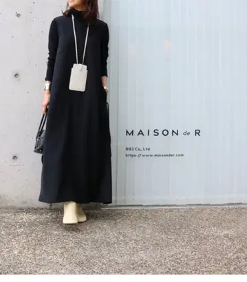 MAISON de R/플레어 오버롤 스커트/블랙