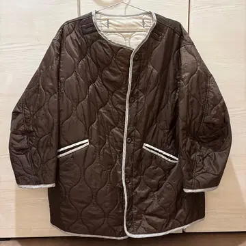브라운 퀼팅 자켓 M 사이즈 아우터