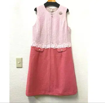 슈퍼뷰티 배색 절개 허리 레이스 사용 오버롤 스커트