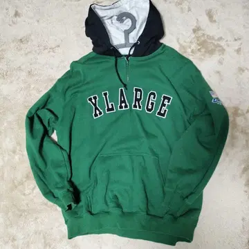 XLARGE 그린 블랙 후드티