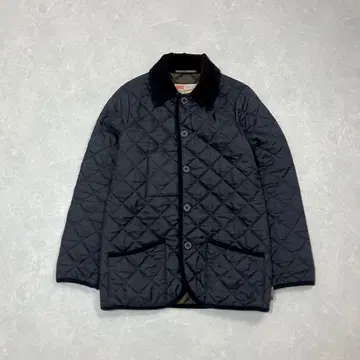 퀼팅 자켓 아우터 카라 부착 옷깃 코듀로이 네이비