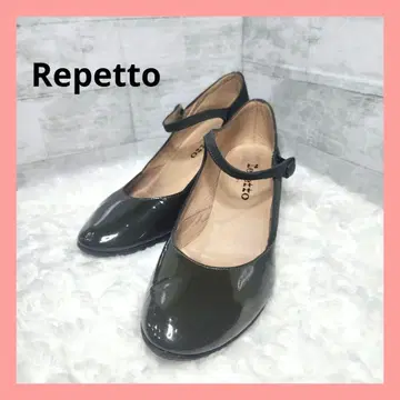 [ 새상품급 ] Repetto 에나멜 x 스웨이드 펌프스 24cm