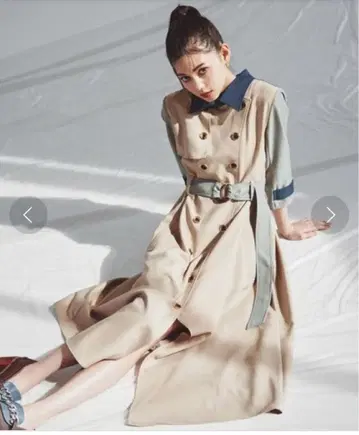 [택 포함 새상품] redyazel 컬러 블록 트렌치 원피스