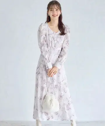 [택 포함 새상품] 머메이드 라인 뉴앙스 라인 플라워 원피스 토코