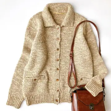 마드모아젤 논논 울 혼방 니트 가디건 베이지