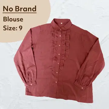 핑크색 프릴 달린 다크 로즈 블라우스 사이즈 9