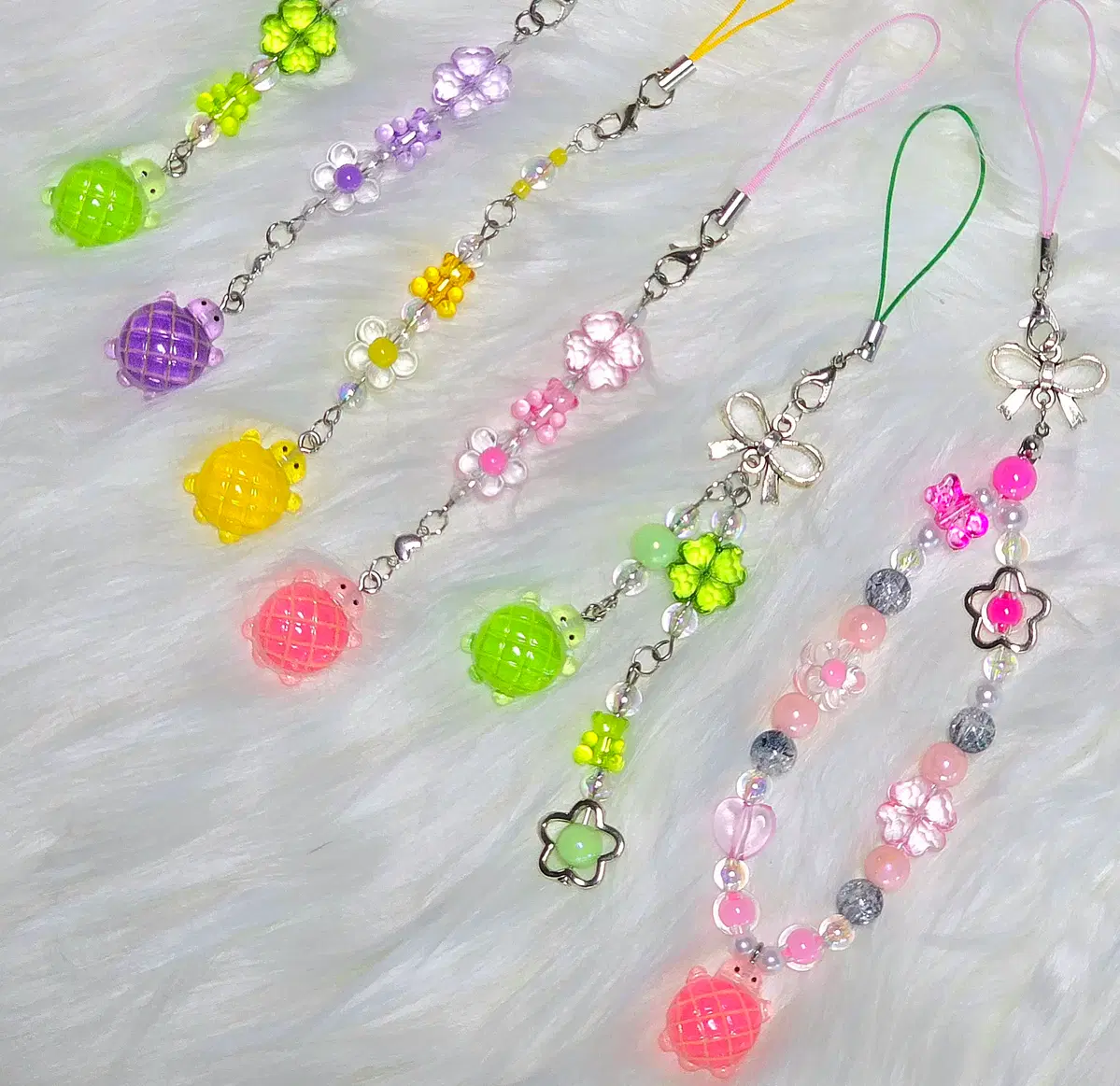 Turtle bead keychain :):