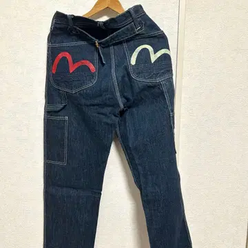 [ 새상품급 ] EVISU 에비수 카모메 데님 카고 팬츠 30인치