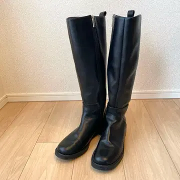 르 탈론 사이드 지퍼 롱 부츠 블랙 S 사이즈