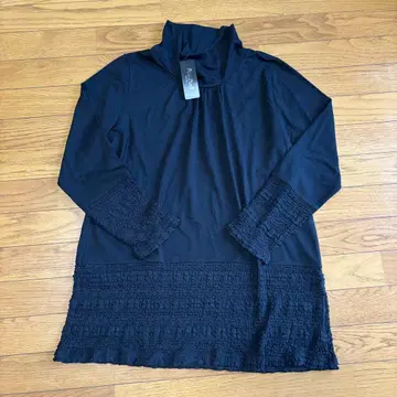 마리아니, 티셔츠 하이넥 튜닉, 세레모니, 블랙 17호 빅 사이즈