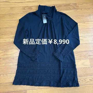 마리아니, 티셔츠 하이넥 튜닉, 세레모니, 블랙 17호 빅 사이즈