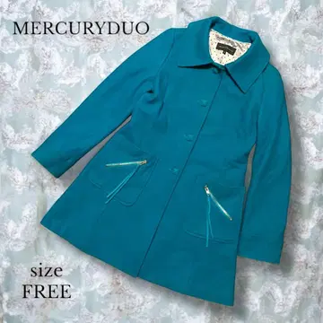 [ MERCURYDUO ] 울 코트 프리 사이즈 터콰이즈