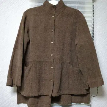 [ 거의 새상품 ] 라오스 자켓 셔츠 코튼 일본제 브라운 겉옷