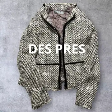 데프레 고급 울 성인 엘레강트 벨로아 프린지 트위드 자켓