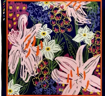 미사용 새상품 manipuri 보타닉 가든 네이비 계열 울 실크 스톨