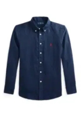 Polo Ralph Lauren Boys Linen Shirt Long Sleeve XL Navy
